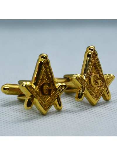 Butoni Cămașă Masonici Echer și Compas Gold Relief